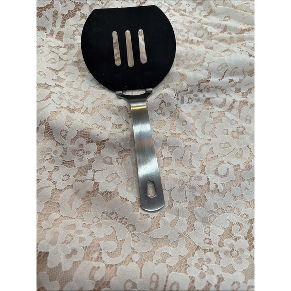 Amco Rust Proof Stainless Short Spatula Black Heat Resistant Nylon USA 11031 Com - Picture 2 of 16